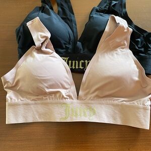 Juicy Couture Women's Black and Cream Bralette Set